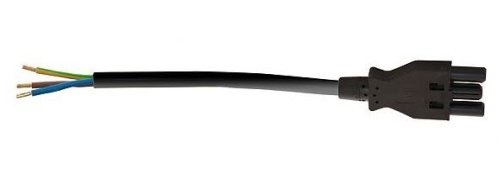 Qneqt aansluitsnoer met platte 3 polige female connector 2,0m 3x1,5mm2 70° zwart